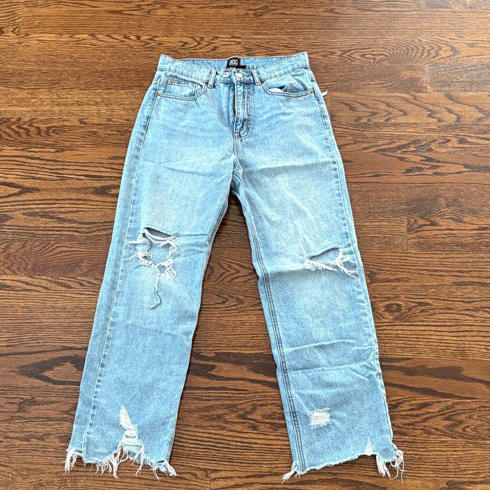 BDG Light Blue Distressed Boot Cut Jeans